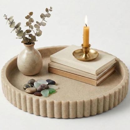 Decorative Tray for Decor - Coffee Table Tray for Living Room - Round Tray for Home Decor - Coffee Table Decor Centerpiece - Modern Minimalist Centerpiece