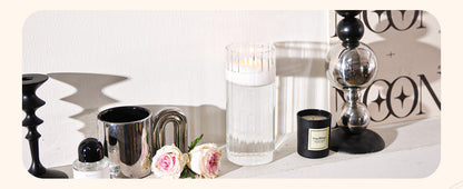 Glass Cylinder Vases, Bud Vase for Centerpieces, 8 Inch Tall Ribbed Vase Hurricane Floating Candle Holder, Decorative Flower Vases for Wedding Reception, Home Decor, Housewarming Gift (Clear)